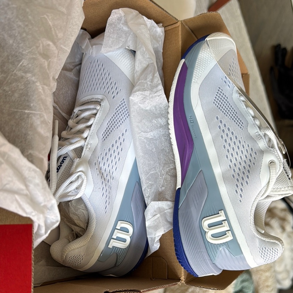 Wilson White and Purple Athletic Shoes Performance Mesh